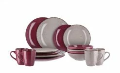 Peill+Putzler Kombiservice, 16-teilig Siena | Berry (Pink) / Steingrau -Geschirr Verkaufsladen 11524764 5 202109211234